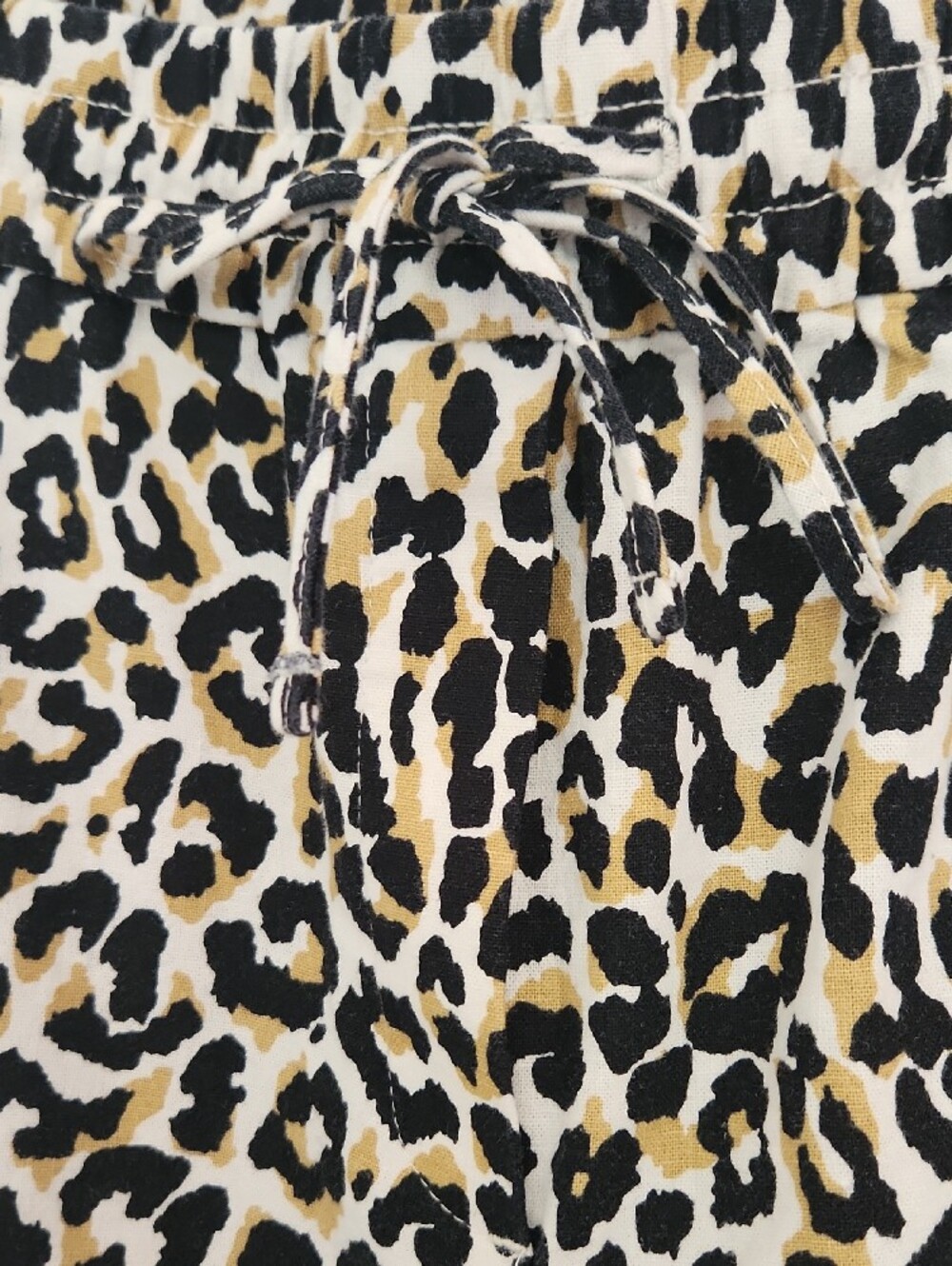 Cozy Casual Chic Weekend J. Crew Leopard-Print Linen Cotton Pull-On Joggers - Picture 3 of 7